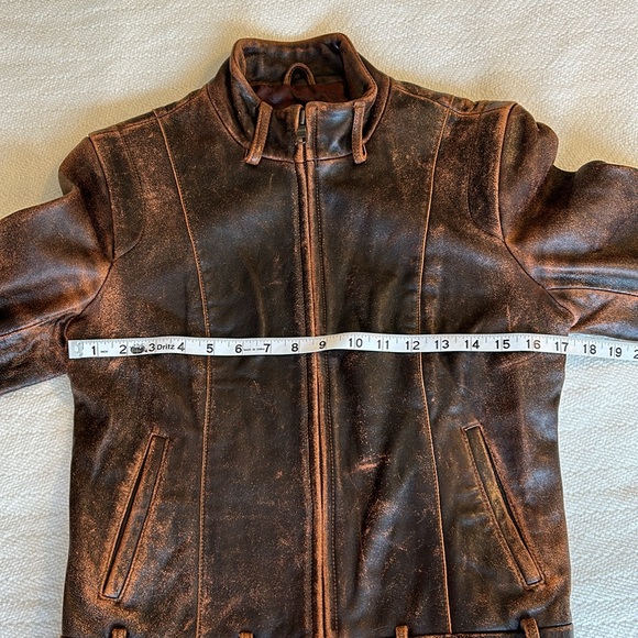 Macy’s Leather Moto style coat - Picture 6 of 8